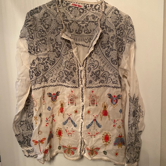 Johnny Was | Tops | Johnny Was Embroidered Blouse | Poshmark